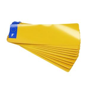 5042-pack-of-10-personalized-license-plate-strips-with-euro-top-plaq-yellow-275x90-mm